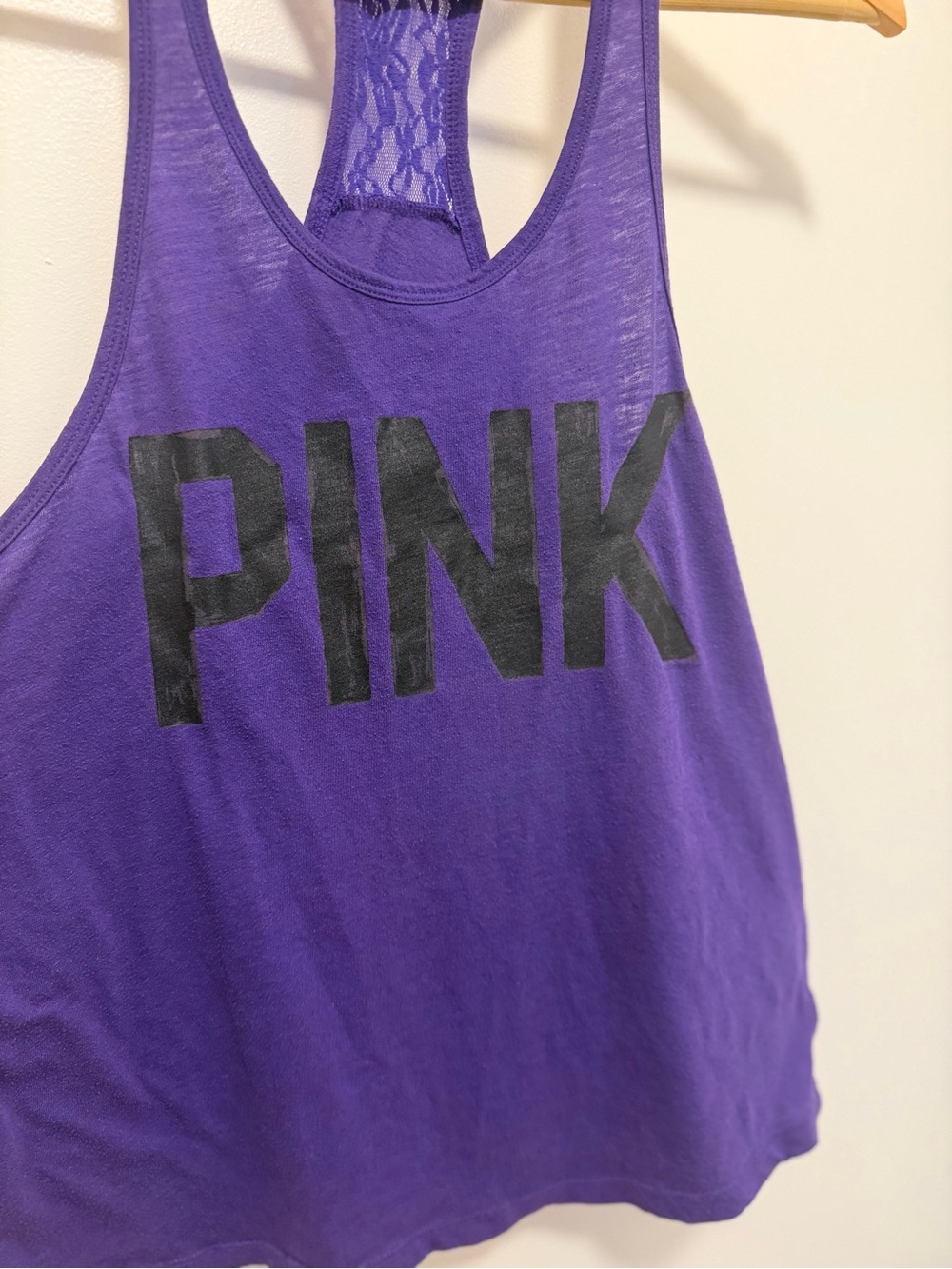 PINK Victoria's Secret Purple Racerback Tank Top - Picture 2 of 8